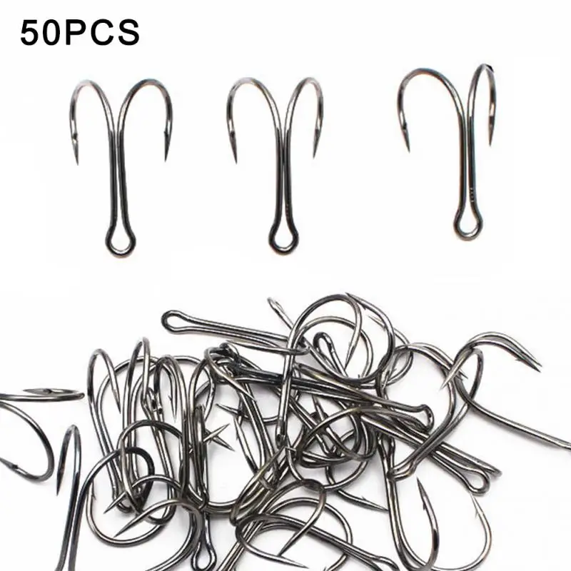

50pcs/lot Steel Double Fishing Hooks Small Fly Tying Double Fishing Hook For Jig