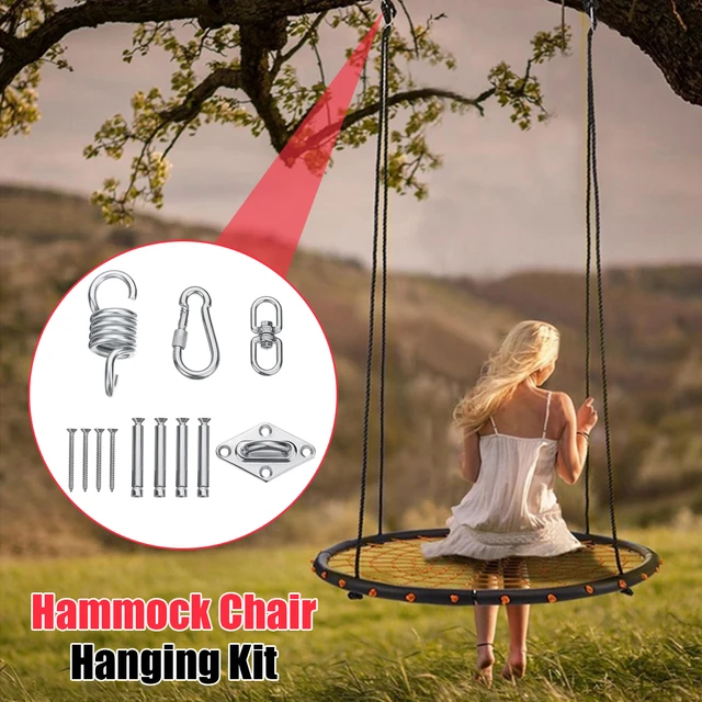 Us 15 33 21 Off New Stainless Steel Hammock Chair Hanging Kit Ceiling Mount Spring Swivel Snap Hank Hook Camping Accessories Outdoor Tools In Hooks