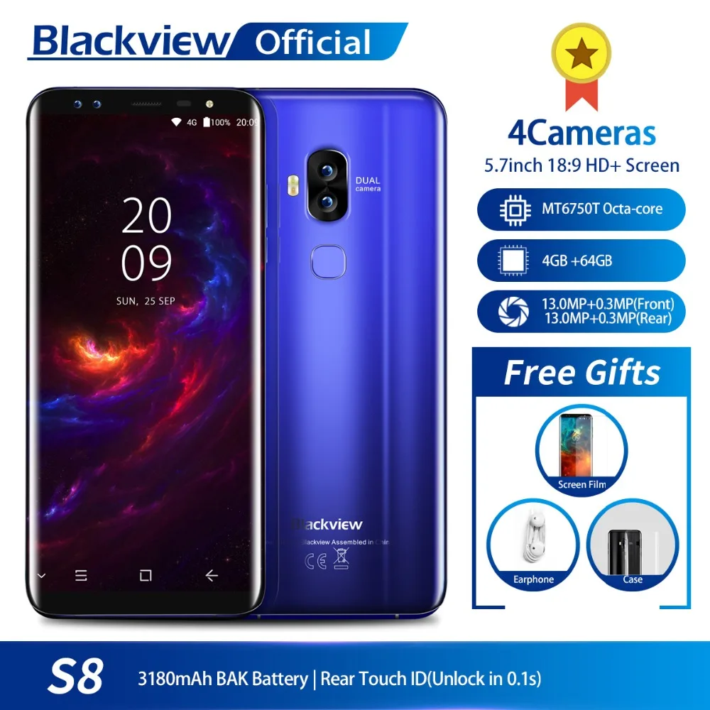 Blackview S8 5 7 quot18:9 HD Экран 4 камеры MT6750T восьмиядерный смартфон Гб + 64 Две sim-карты</h5><ul><li>Категория: Все товары</li></ul><p>Есть скидка</p><p><img decoding=