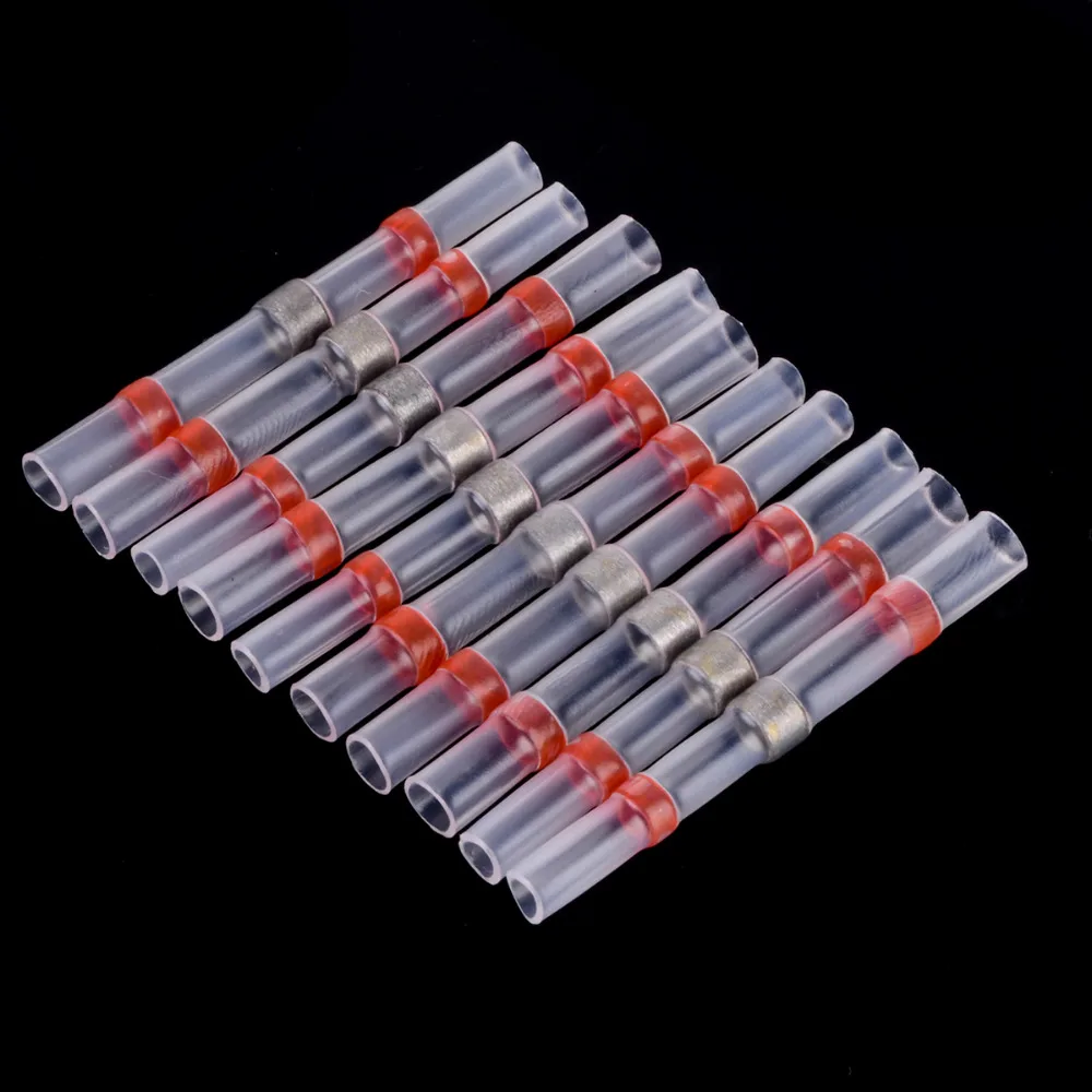 

10pcs set Waterproof Solder Seal Heat Shrink Butt Wire Connector Terminal Red