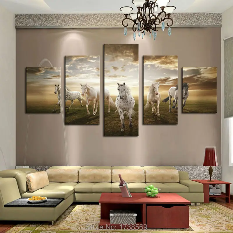 5 pcs cheap art picture running horse large hd print modern home wall decor abstract canvas - Cheap Wall Decor 5 pcs cheap art picture running horse large hd print modern home wall decor abstract canvas - Cheap Wall Decor