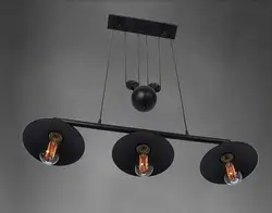 3 головки подвесные светильники на полиспасте с лампами