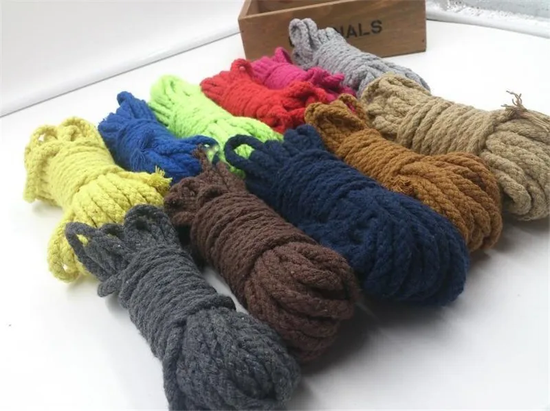 Hot !!!8mm 20m/lot DIY Handmade Cotton Rope Woven Cotton Cord/String for Diy Accessories Bag Craft Projects
