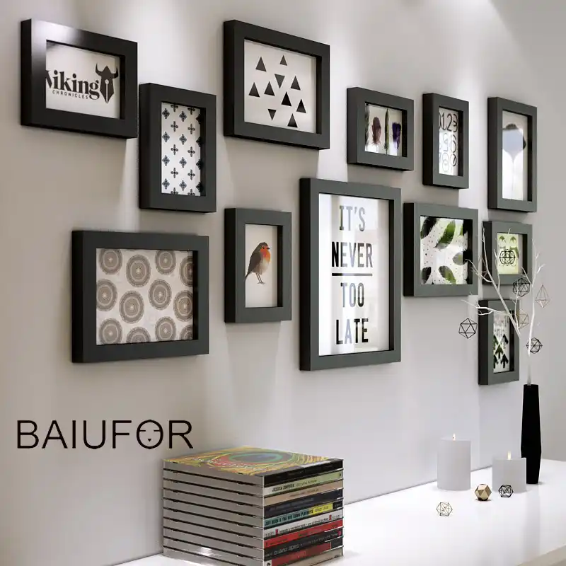 Baiufor 12 Teile Satz Schwarz Weiss Holz Foto Rahmen Set Vintage Bild Rahmen Holz Bilderrahmen Set Wand Kunst Foto Rahmen Dekor Rahmen Aliexpress