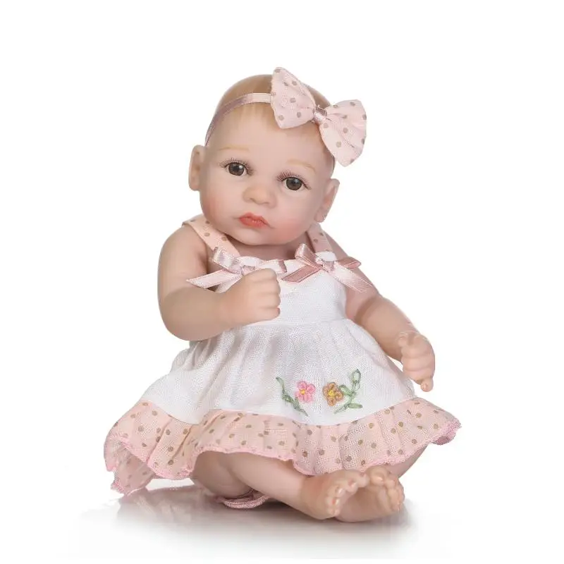 NPK Mini Bebe Reborn Babies Twins Girl Dolls полное Силиконовое Боди 10 дюймов/26 см doll для детей Bonecas