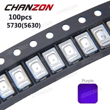 100 шт. SMD чип 5730 5630 УФ, светодиодный, фиолетовый поверхностное крепление SMT Ультрафиолетовый 395nm-400nm светильник светодиодный светодиод лампы
