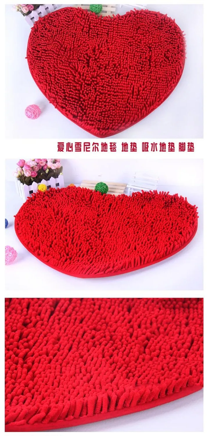 Large Bedroom Red Heart Shag Carpet Door Floor Mats For Living Room Free Shipping