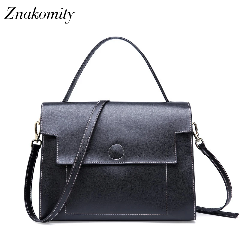 

Znakomity genuine leather crossbody bags for women 2018 luxury handbags women bags designer ladies hand bags Black Purple Brown