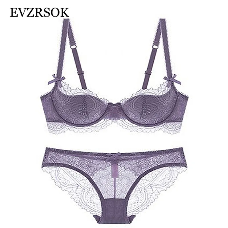

Young Girl Gray Brassiere Push-up Bras Plus Size D E Cup Bra Set Sexy Cotton Women Underwear Set Embroidery Lace Lingerie Set
