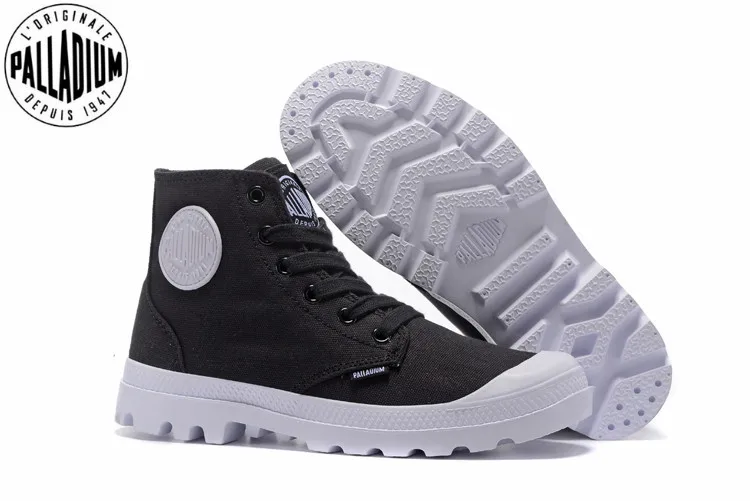 Palladium Pampa Hi Originale TC обувь Черный и белый цвета классический холст обуви Ботильоны