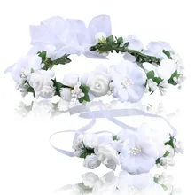 Новинка Горячие белые свадебные аксессуары для волос цветок на запястье гирлянда приморский праздник фотографии#8