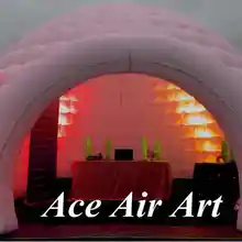 Хорошее светодиодное освещение надувной купол, надувная иглу барная палатка, будка диджея с большой входной дверью для газона вечерние и мероприятия