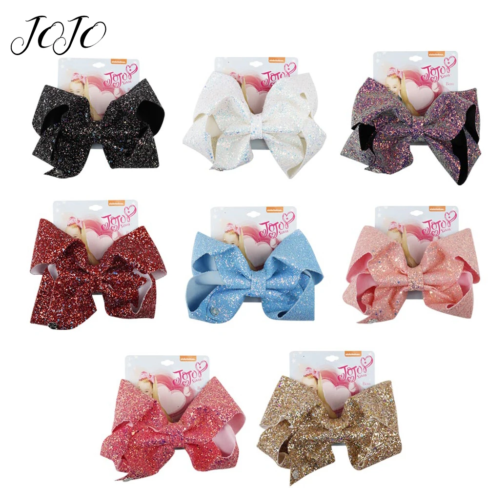 

JOJO BOWS 1pc DIY Craft Supplies Sparkly Chunky Glitter Hair Bows Bling Headwear Clip For Kid Handmade Boutique Hair Accessories