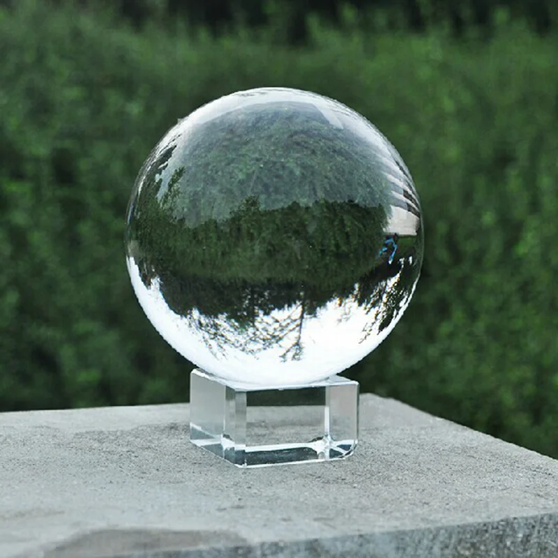 1Pcs Transparent Glass Square Dimple Stand Crystal Ball Display Bases Table Stand Home Decor Ornaments Gift Paperweight P20