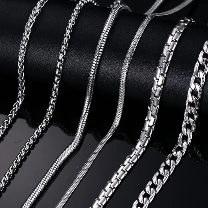

Fashion Stainless Steel Snake Chain 20/24inch Wholesale Chain Customized Jewelry Silver And Gold Chains Necklace For Men Women