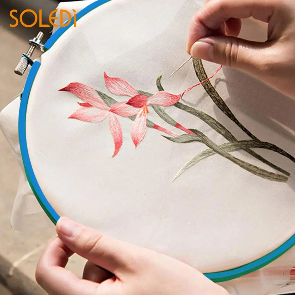 

1Pcs Plastic Embroidery Hoop Simple Cross Stitch Hoop Ring Frame Convenient Household Practical DIY Cross Adjustable Sewing Tool