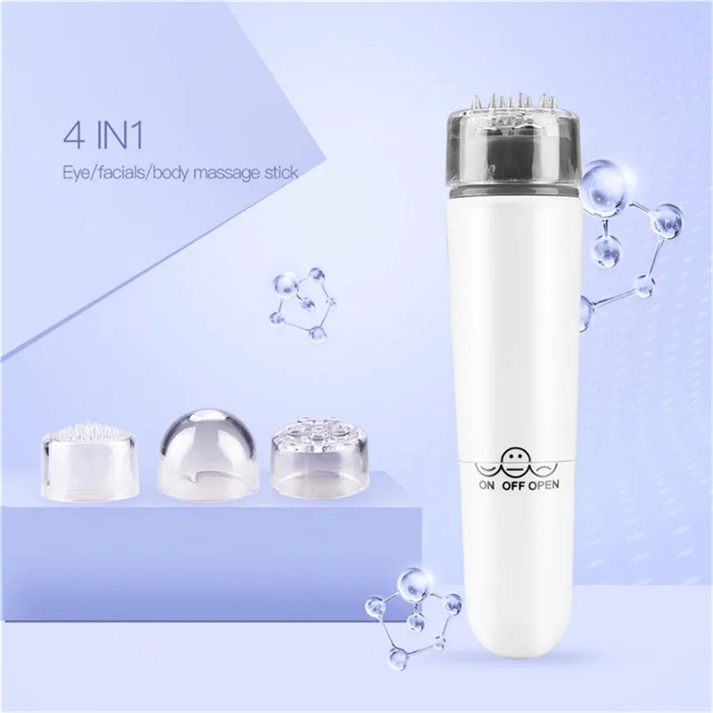 

4 In 1 Mini Facial Eye Massager Stick Body Gua Sha Massage Head Foot Relax Relieve Eye Fatigue Electric Face Skin Care Tools 38