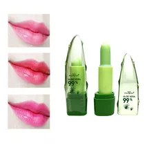 Reine Natürliche Aloe Vera Natürliche Feuchtigkeitscreme Lippenstift Temperatur Geändert Farbe Lipbalm Magie Rosa Protector Lippen Kosmetik TSLM2