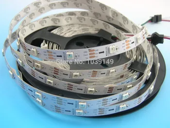 

Free Shipping WS2812B addressable programmable 5050 smd rgb digital led strip light,DC5V 30pcs ws2811 IC built-in 5050 led chip