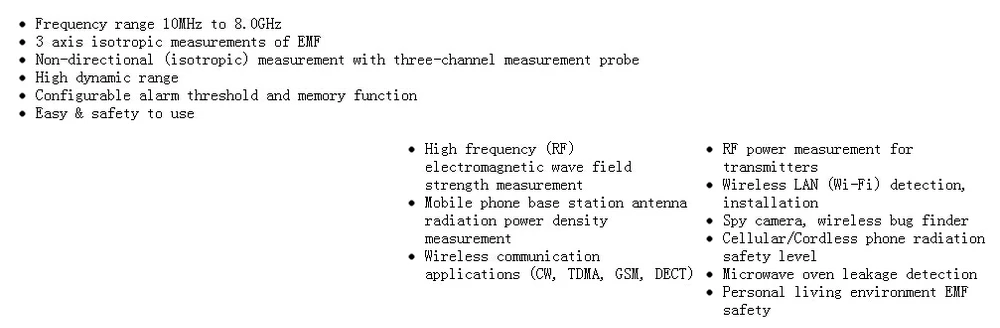 TES-593 электросмога, 3 осевые изотропные измерения EMF TES TES593