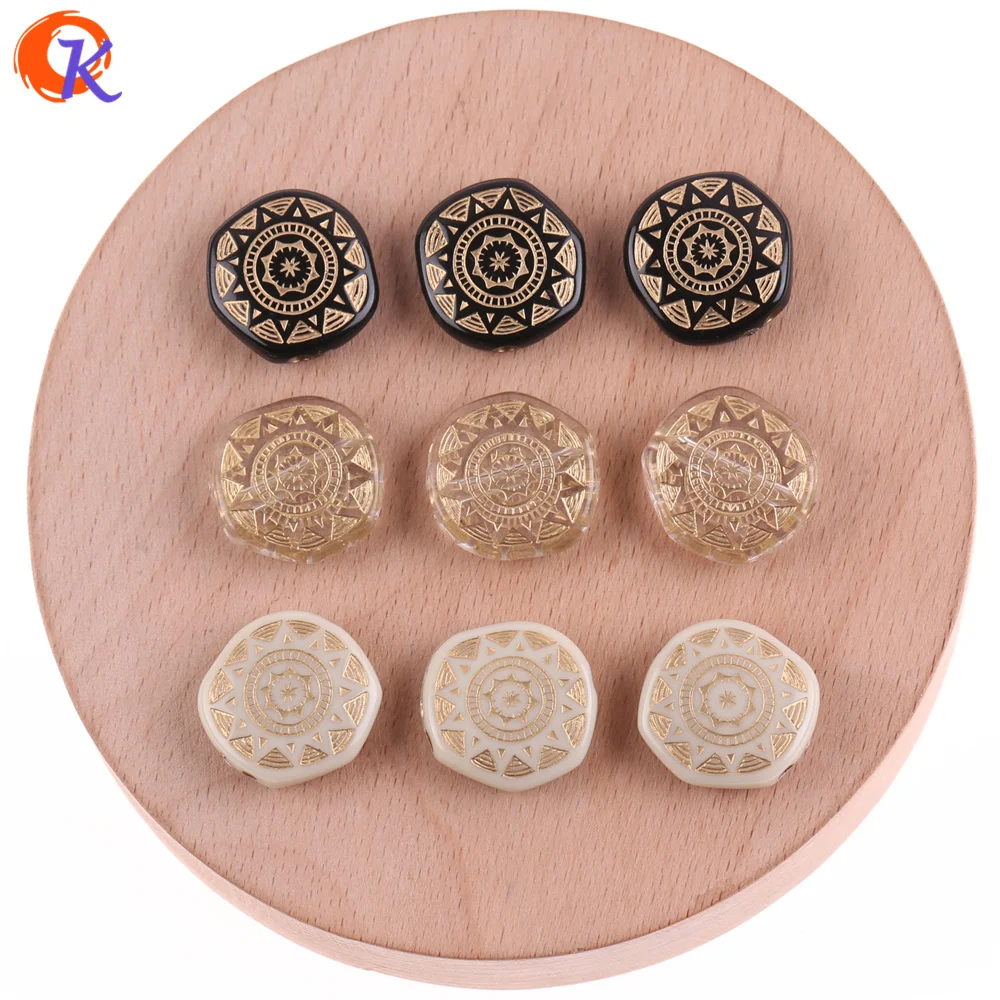 

Cordial Design 400pcs 18mm Acrylic Beads/Jewelry Accessories/Coin Shape/Gold Stripe Antique Beads/Hand Made/Earring Findings