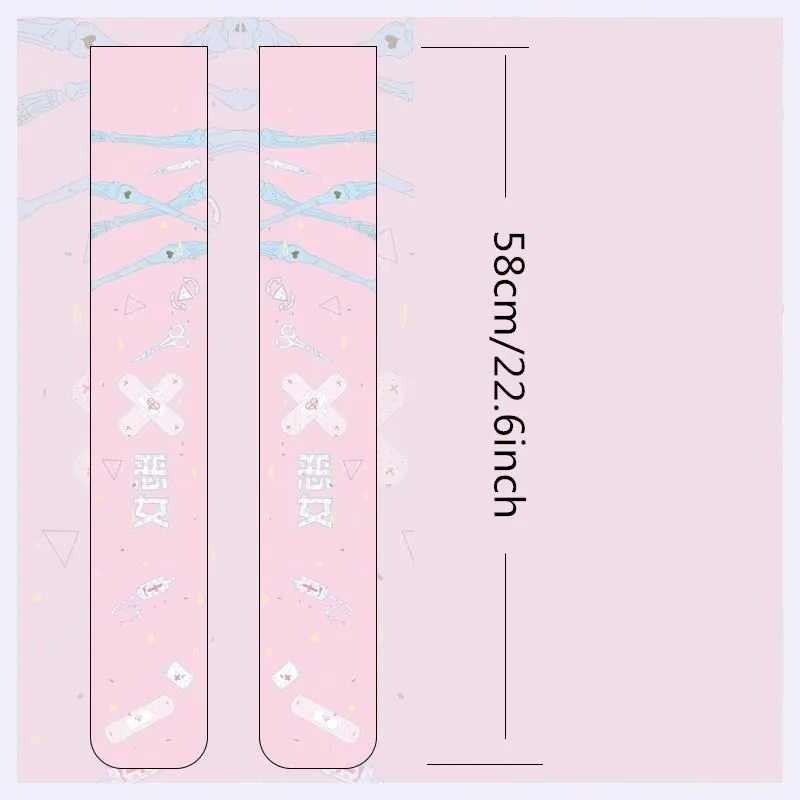Fashion Women's Girls Nylon Stockings 2019 Newest Long Stockings Over Knee Thigh High School Girl Pink Cartoon Stocking 5S-SW06 Fashion Women's Girls Nylon Stockings 2019 Newest Long Stockings Over Knee Thigh High School Girl Pink Cartoon Stocking 5S-SW06