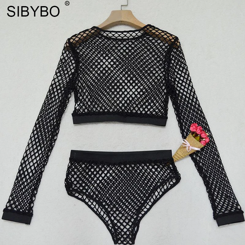 Sibybo Two Piece Sexy Black Mesh Bodysuit Women 2018 See Through Slim Bodycon Jumpsuit Summer Rompers Women combishort femme ete Sibybo Two Piece Sexy Black Mesh Bodysuit Women 2018 See Through Slim Bodycon Jumpsuit Summer Rompers Women combishort femme ete