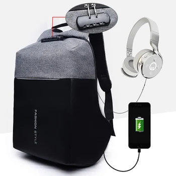 

Anti-theft Backpack Laptop Bag Men Women 15.6 Notbook Waterproof Bagpack Male Travel USB Charging Headphone Password Backpacks