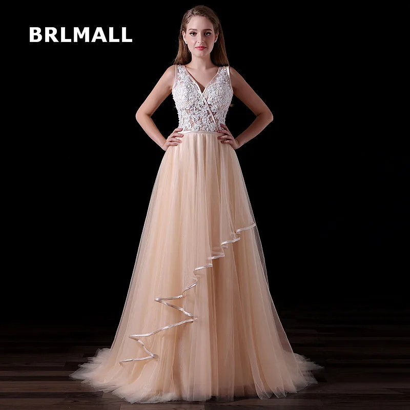 Vestidos Blancos Ibicencos Vestido De Novia De Tul Con Apliques De