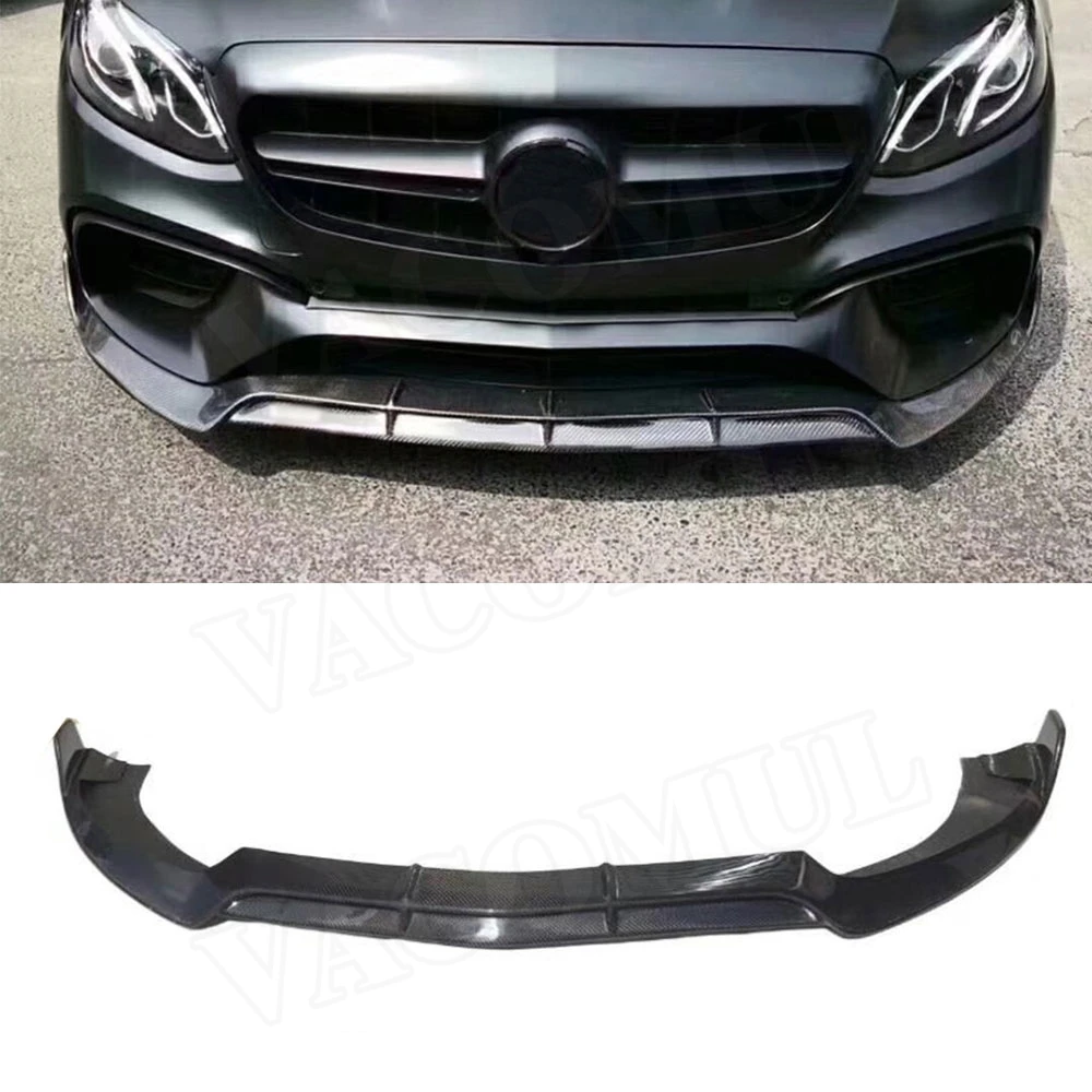 Передний бампер из углеродного волокна класса E спойлер для Mercedes Benz W213 E63 AMG S 2017 18
