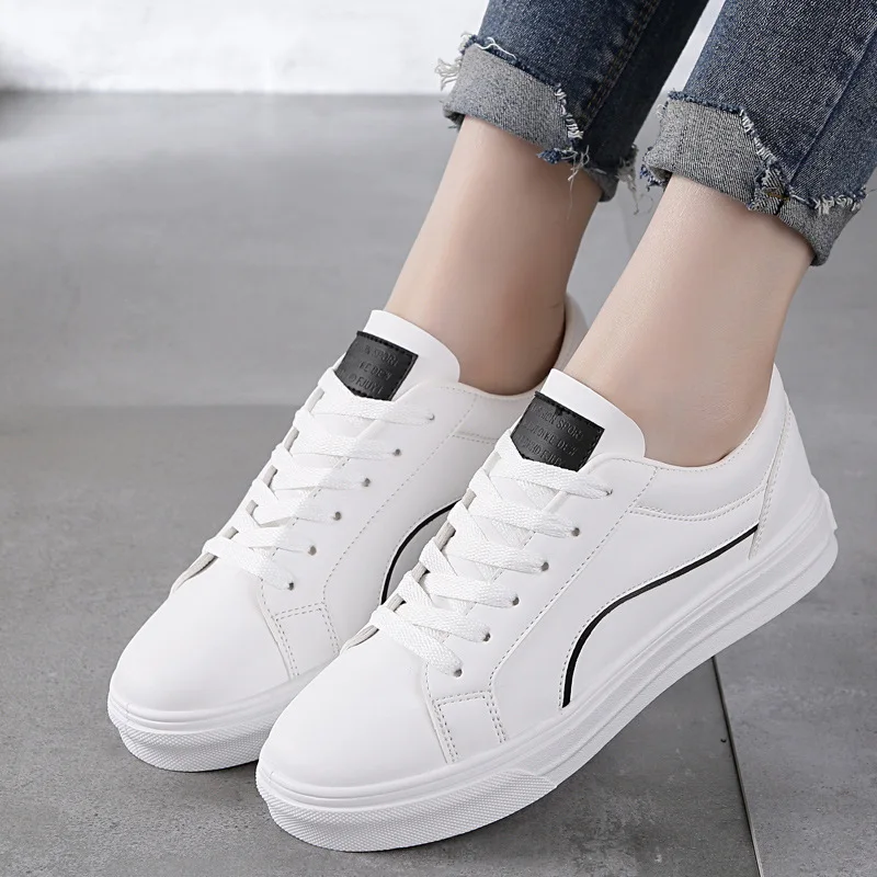 

Women Shoes White Sneakers 2018 Spring Platform Women Casual Shoes Breathable Flats Fashion Breathable Lace-Up Women Shoes
