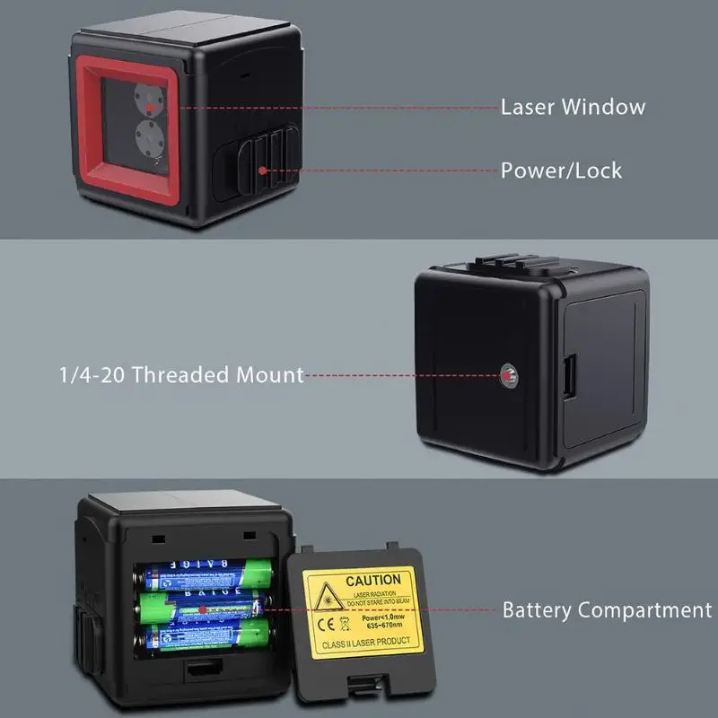 2 красных линии горизонтальный/вертикальный/Крест самонивелирующийся лазерный нивелир инструмент