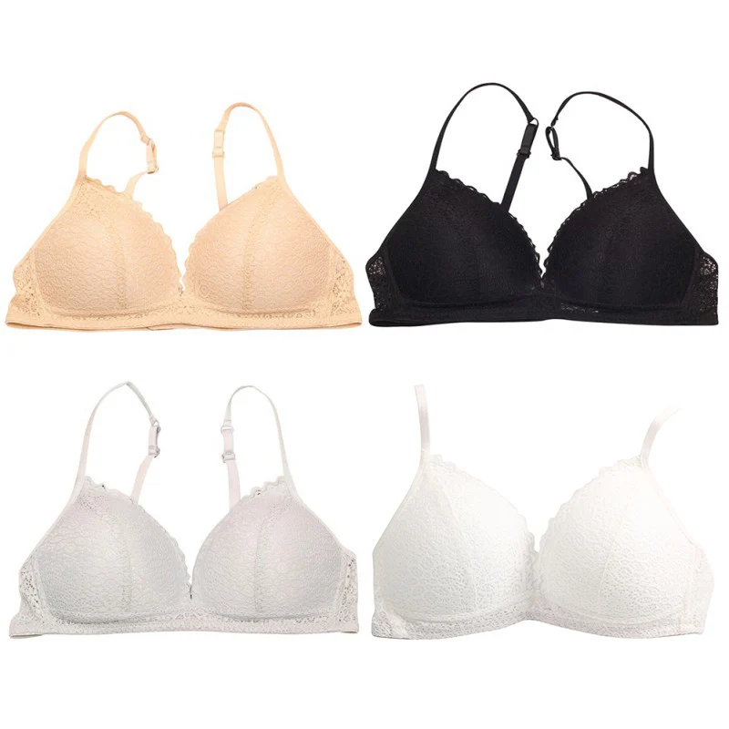 2018 Women Bras Ladies Wire Free Bras Thin Lace Adjustable Straps Push
