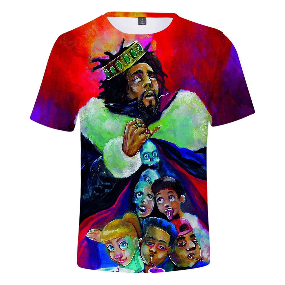 Мужская/женская футболка с 3D принтом J. Cole Повседневная Уличная коротким рукавом