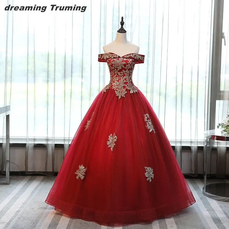 Vestido debutente бордовый цвет 15 милых платьев пышные платья корсет аппликация реальные