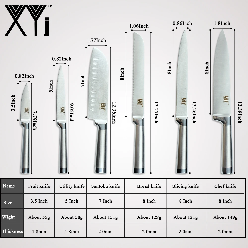 XYj Kitchen Knives Set One Piece 7cr17 Stainless Steel Structure Knives Fruit Utility Santoku Chef Slicing Bread Cooking Knife XYj Kitchen Knives Set One Piece 7cr17 Stainless Steel Structure Knives Fruit Utility Santoku Chef Slicing Bread Cooking Knife