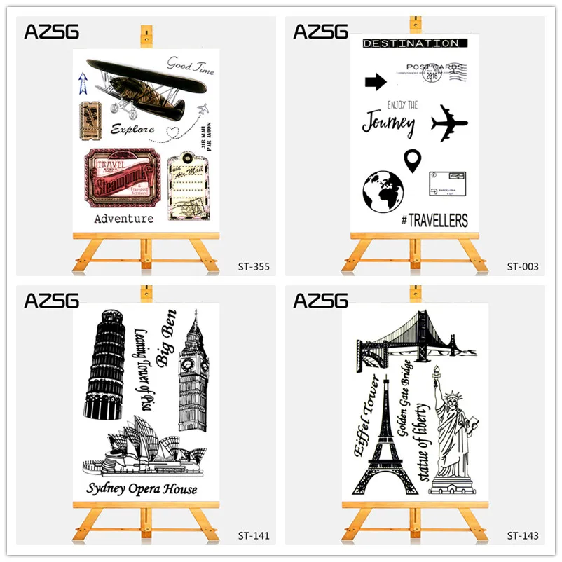 

AZSG Travel style Clear Stamps for DIY Scrapbooking/photo Album Decorative Craft Clear Stamp Chapte