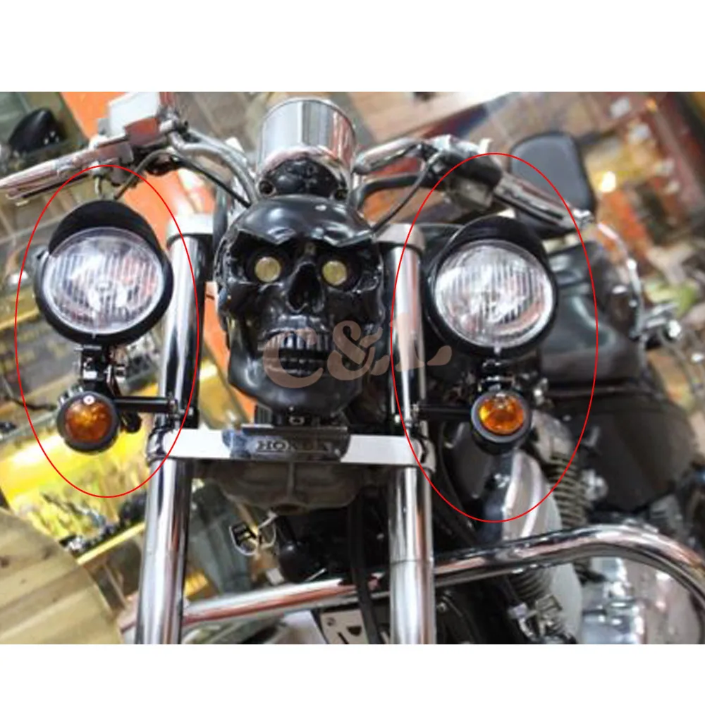 Противотуманные фары с ангельским глазом для мотоцикла Harley Honda Yamaha|turn signal|spot fog