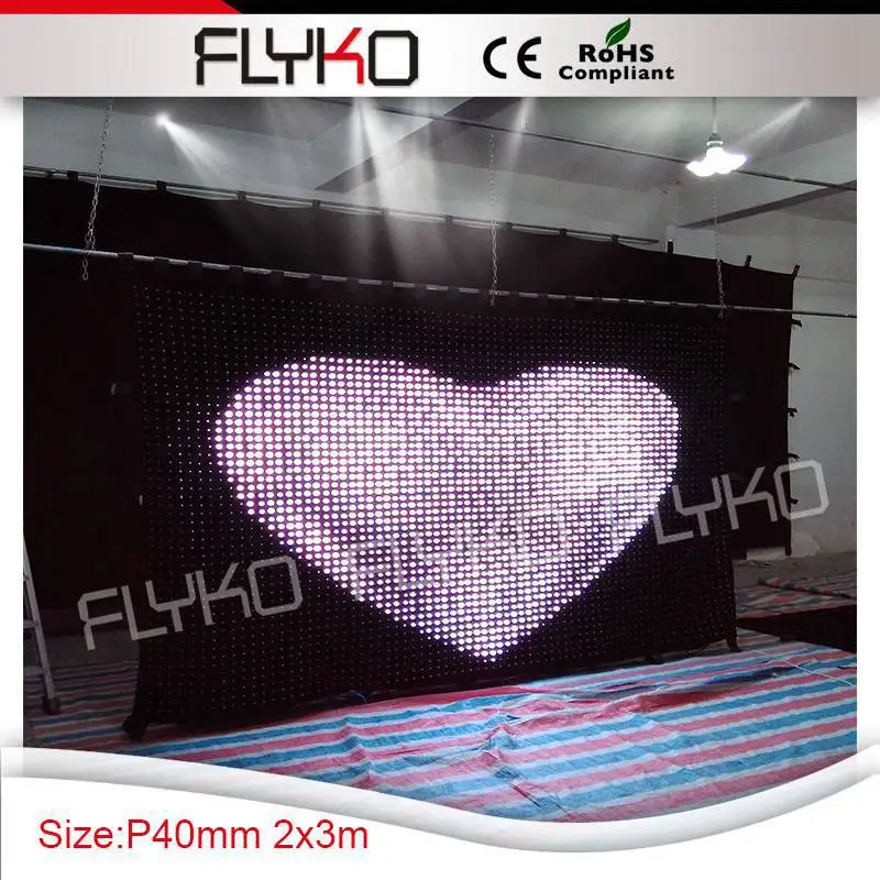

DJ Stage light P40mm 2m*3m professional stage PC Controller led video curtain led spacing curtain