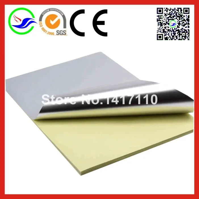 300 sheets A4 Self Adhesive Silver Aluminum Foil Printing Paper Copy