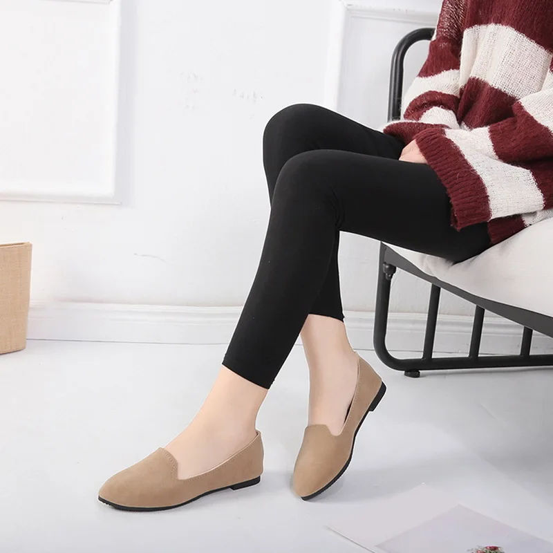 

LASPERAL Plus Size Shoes Women Flats Candy Color Woman Loafers Spring Autumn Flat Shoes Women Zapatos Mujer Summer Shoes 35-42