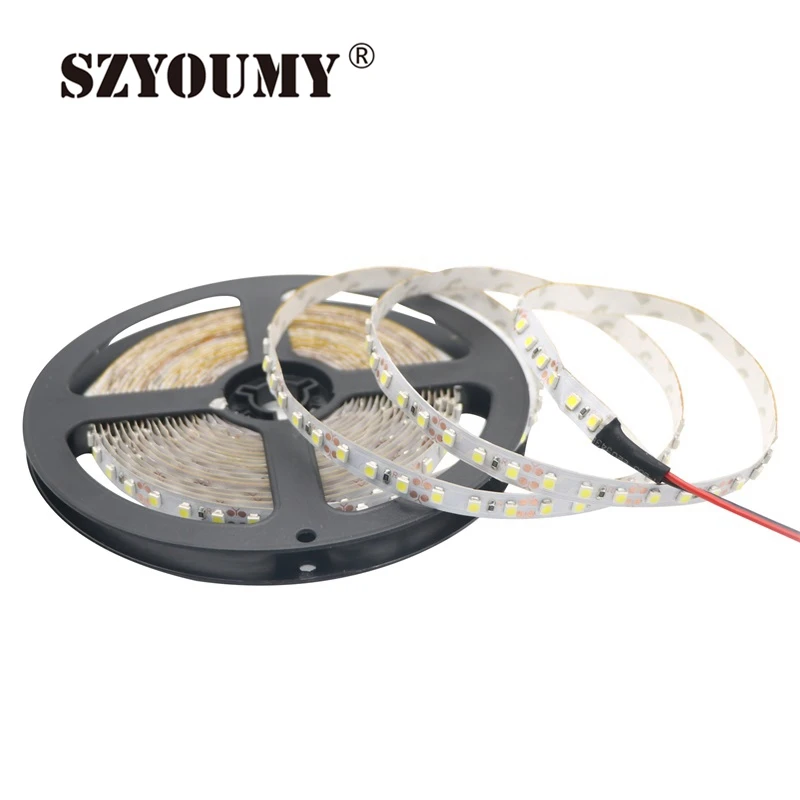 SZYOUMY DC12V 5 м/рулон 120 светодиодный/М 600 светодиодный s 2835 SMD IP20 Non-Водонепроницаемый гибкий Светодиодные ленты света холодный белый 200 м