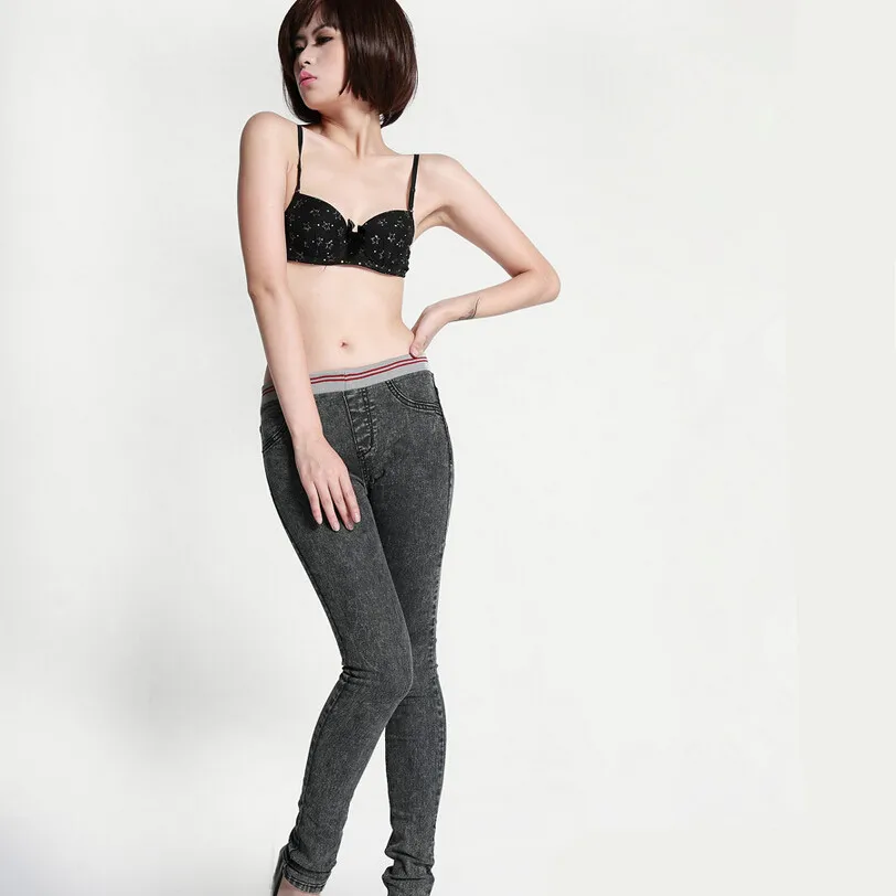 Plus Size 6XL Elastic Waist Women Jeans Slim Fit Vintage Elastic Cotton Skinny Pencil Pants Big Long Trousers Autumn/Spring 2017 Plus Size 6XL Elastic Waist Women Jeans Slim Fit Vintage Elastic Cotton Skinny Pencil Pants Big Long Trousers Autumn/Spring 2017