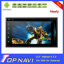 2015 Top DHL Free Shipping Professional 6.2 inch Pure Android 4.2.2 Car DVD Player for Universal With GPS Radio BT Free Map Gift