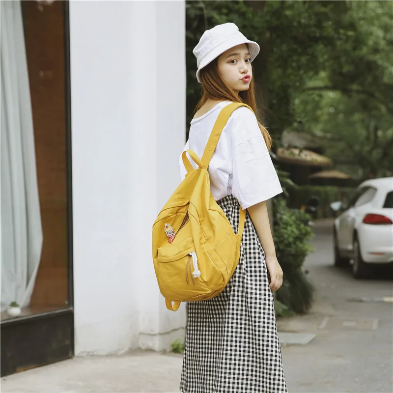 Menghuo Women Backpack for School Teenager Girls Vintage Stylish School Bag Ladies Cotton Fabric Backpack Female Bookbag Mochila (7)