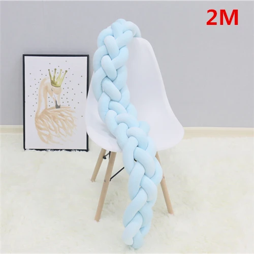 4 braid blue 2M 200 см Беби бантика на перила кроватки 4 с перекрестной шнуровкой тканый плисовый кроватки колыбели протектор для детей ясельного возраста на диванную подушку, реквизит для фотосессии на перила кроватки - Цвет: 4 braid blue 2M