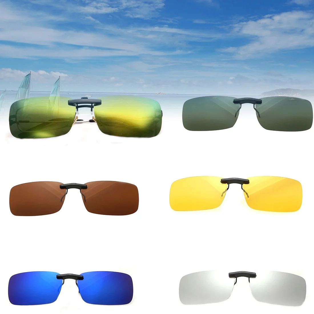 Buy Hot Fashion Unisex Polarized Clip On Sunglasses Driving Night Vision Lens