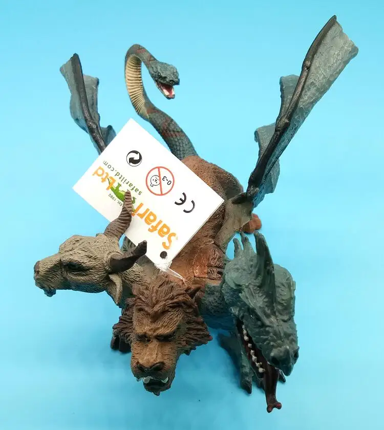 3 шт головы Лев Дракон овца Химера+ мини 1 шт монстр волшебное животное модель игрушки змея хвост Классические игрушки для мальчиков 801429