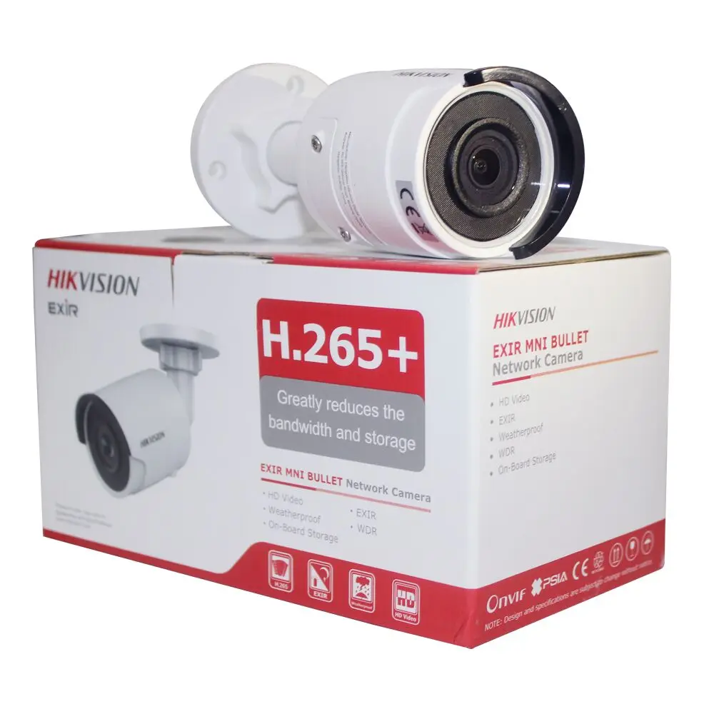 Hikvision DS-2CD2043G0-I 4MP пуля POE IP камера домашняя/уличная система безопасности H.265 IR 30m CCTV видеонаблюдения ONVIF