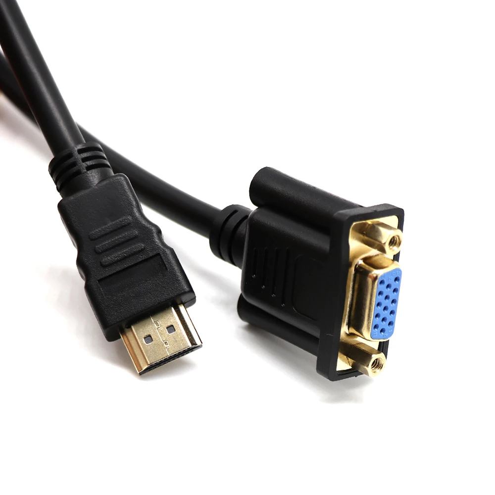 HDMI Male To VGA d-sub 15 контактов Женский видео AV Удлинительный Кабель-адаптер для набор для HDTV-top без чипа внутри для передачи сигнала